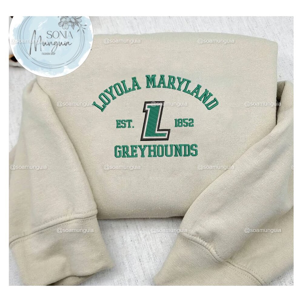 Loyola Maryland Greyhounds Embroidered Sweatshirt shirt Crewneck NCAA Team Appa